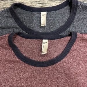 2 Vintage American Apparel Ringer T Sirts